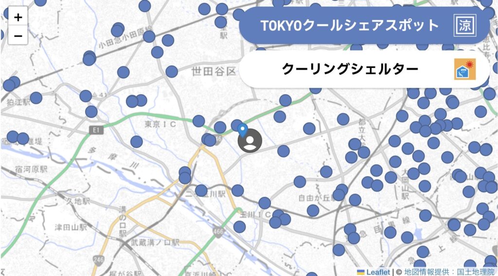 東京都クールシェアスポット・クーリングシェルターマップ